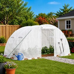 Compact Greenhouse for Your Garden: 8 m² White