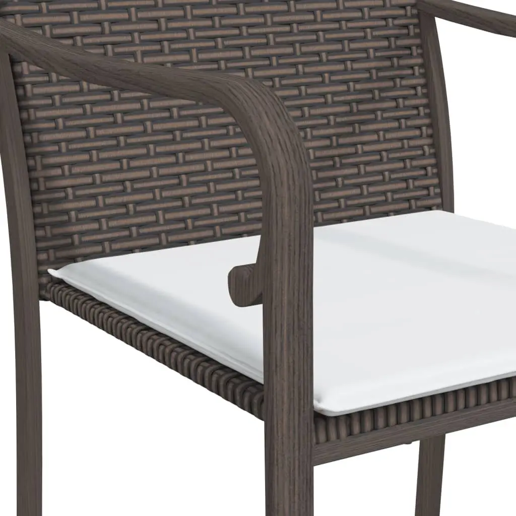 Outdoor Chairs Brown 56x59x84 cm PE Rattan Construction with Cushions 2 pcs
