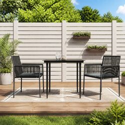 Compact and Stylish Black Outdoor Chairs with Cushions