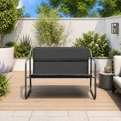 2-Seater Garden Bench with Anthracite Cushion