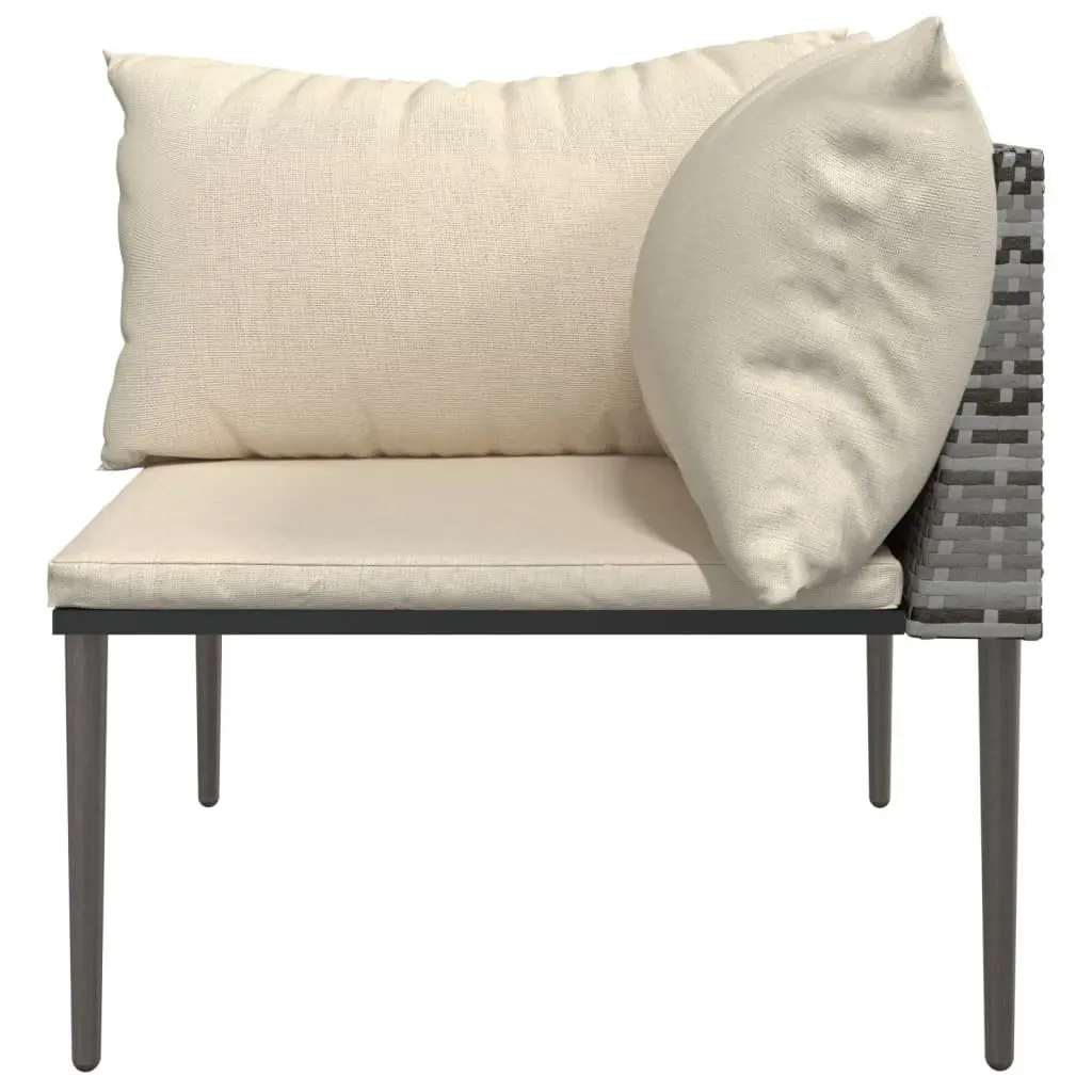Garden Corner Sofa with Cushions Grey Outdoor Sectional Seating Lounge Set