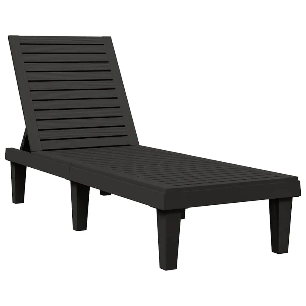 Sun Loungers 2 pcs Black Adjustable Backrest Outdoor Chaise Lounge Recliners