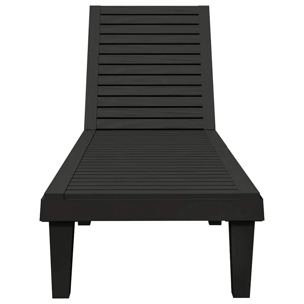 Sun Loungers 2 pcs Black Adjustable Backrest Outdoor Chaise Lounge Recliners