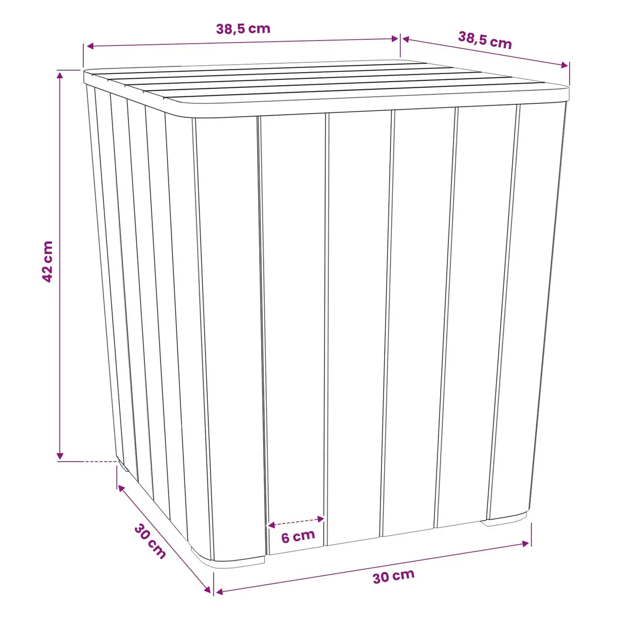 Garden Storage Table with Removable Lid Outdoor Patio Furniture Black