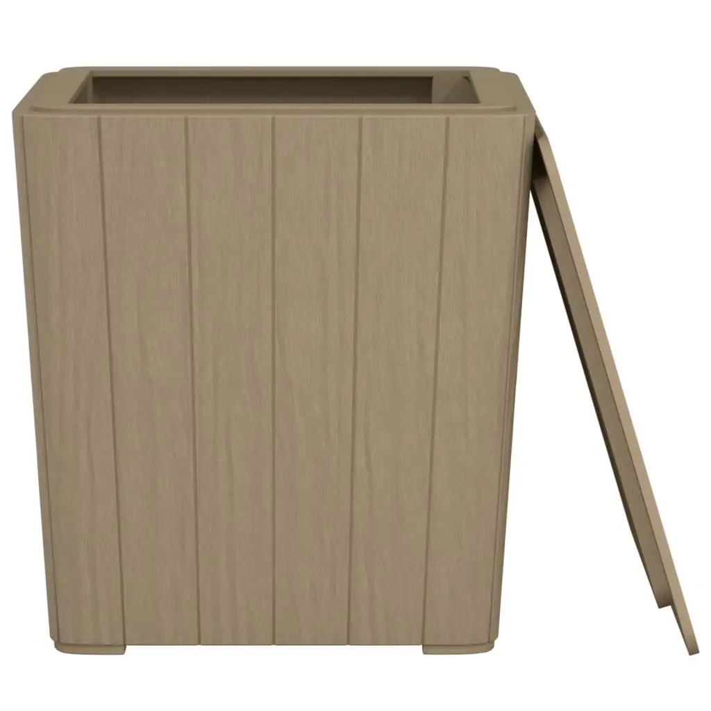 Garden Storage Table Brown Removable Lid Polypropylene Outdoor Furniture