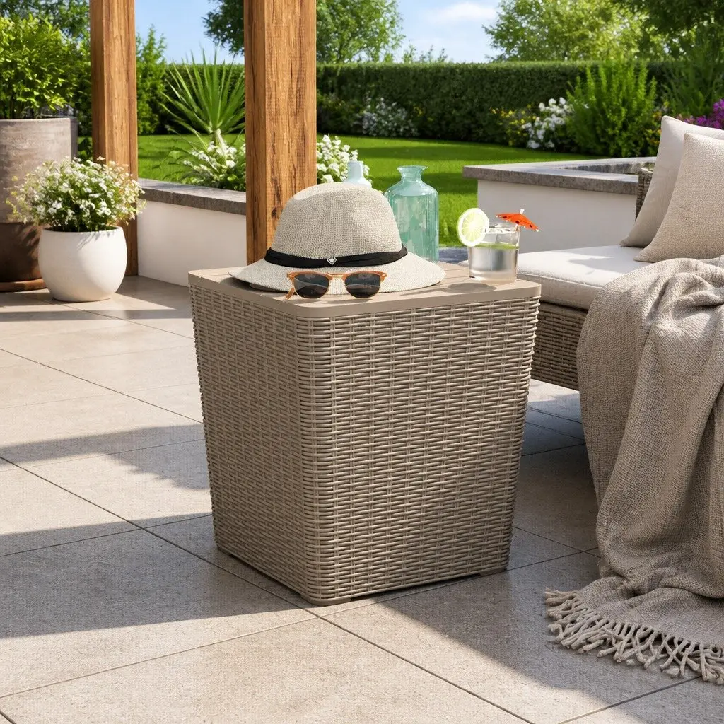 Garden Storage Table with Removable Lid