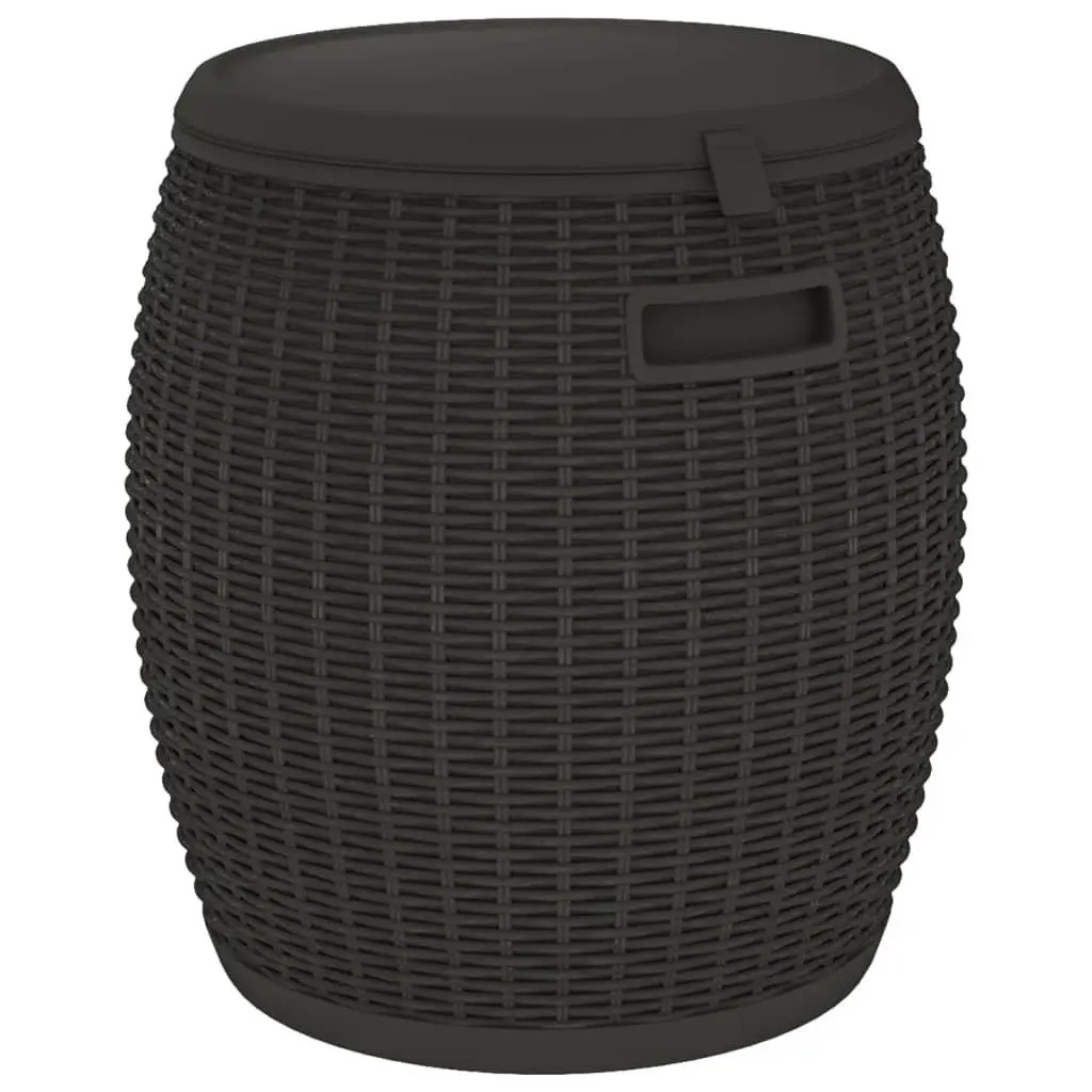 Garden Storage Box 4-in-1 Outdoor Stool Side Table Ice Cooler Black