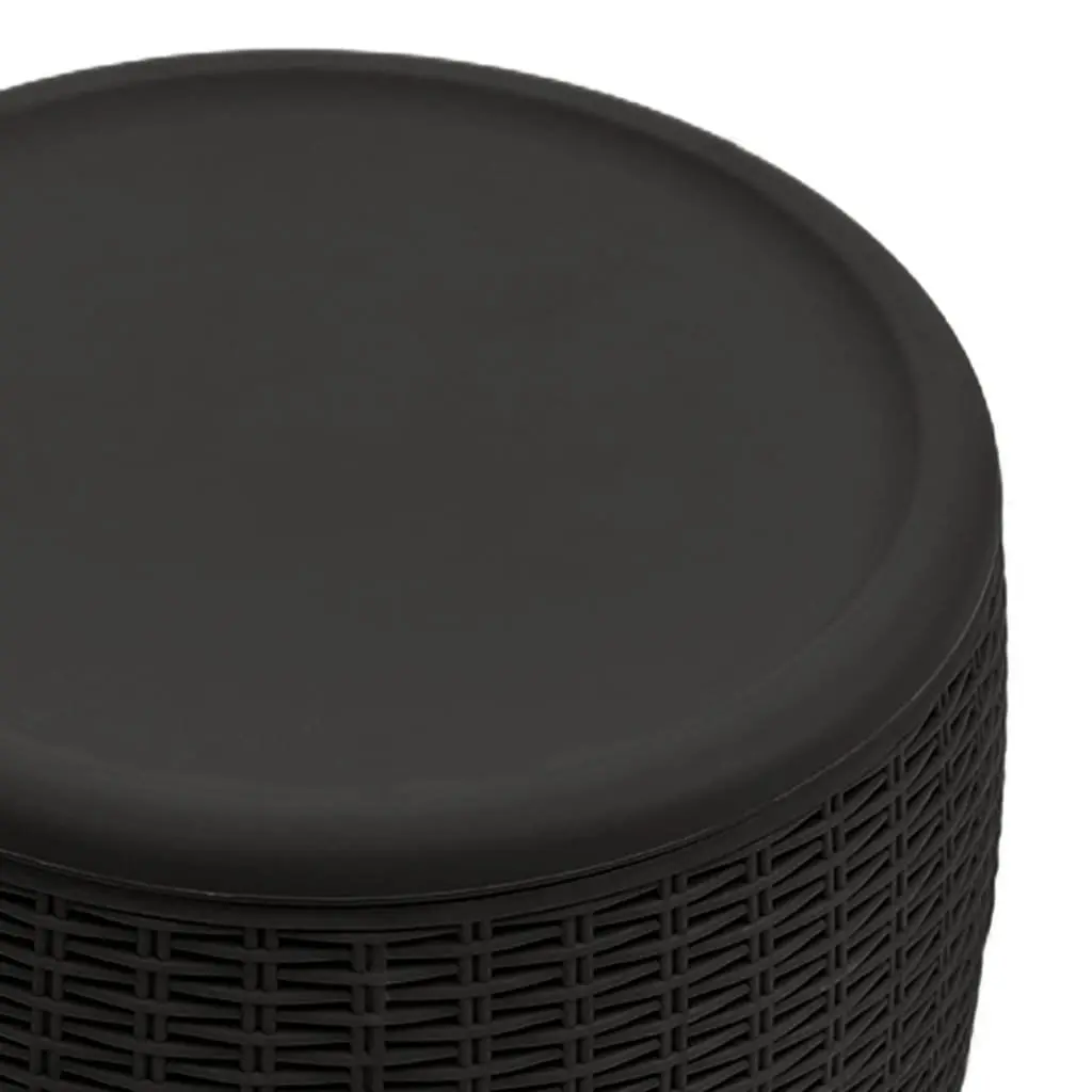Garden Storage Box 4-in-1 Outdoor Stool Side Table Ice Cooler Black
