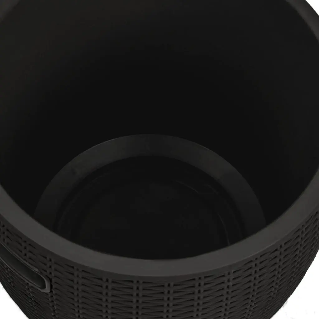 Garden Storage Box 4-in-1 Outdoor Stool Side Table Ice Cooler Black