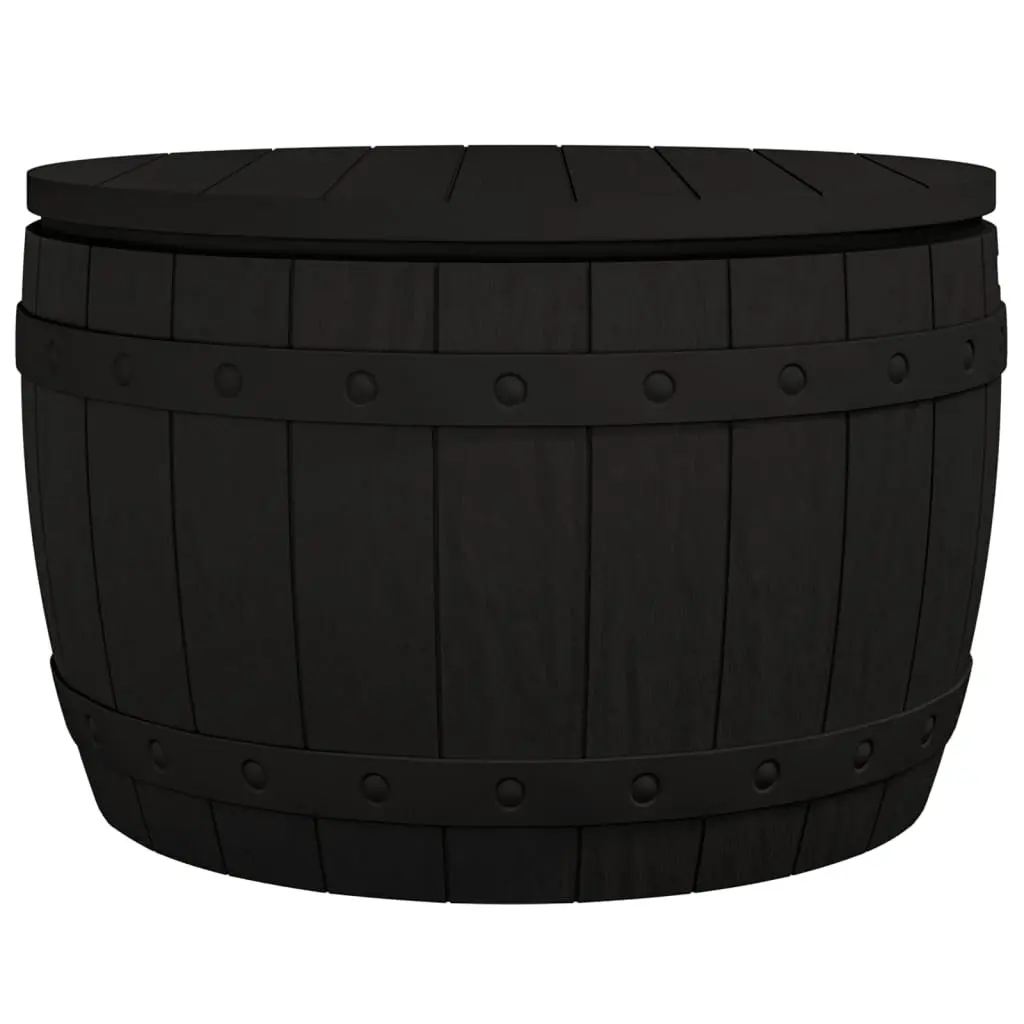 Garden Storage Box Black 3-in-1 Outdoor Bench Seat Table Polypropylene Construction
