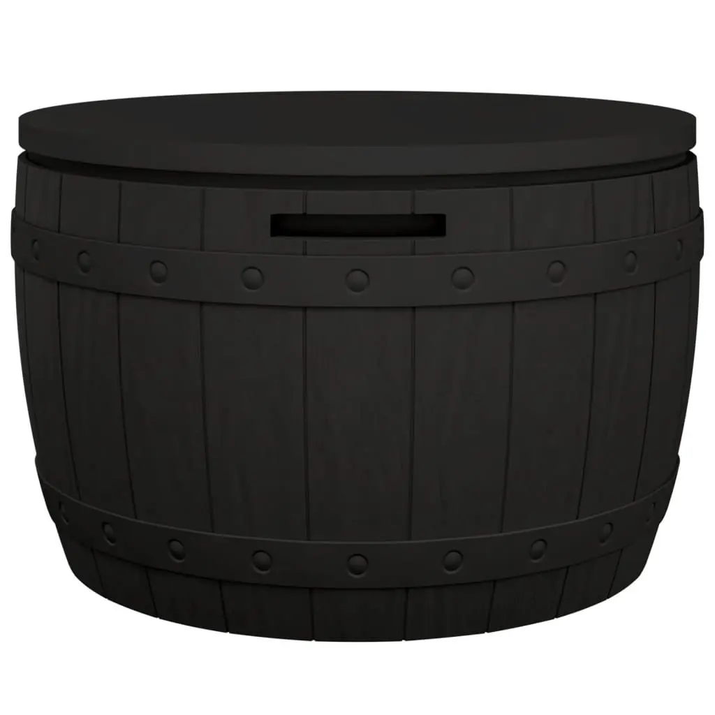 Garden Storage Box Black 3-in-1 Outdoor Bench Seat Table Polypropylene Construction