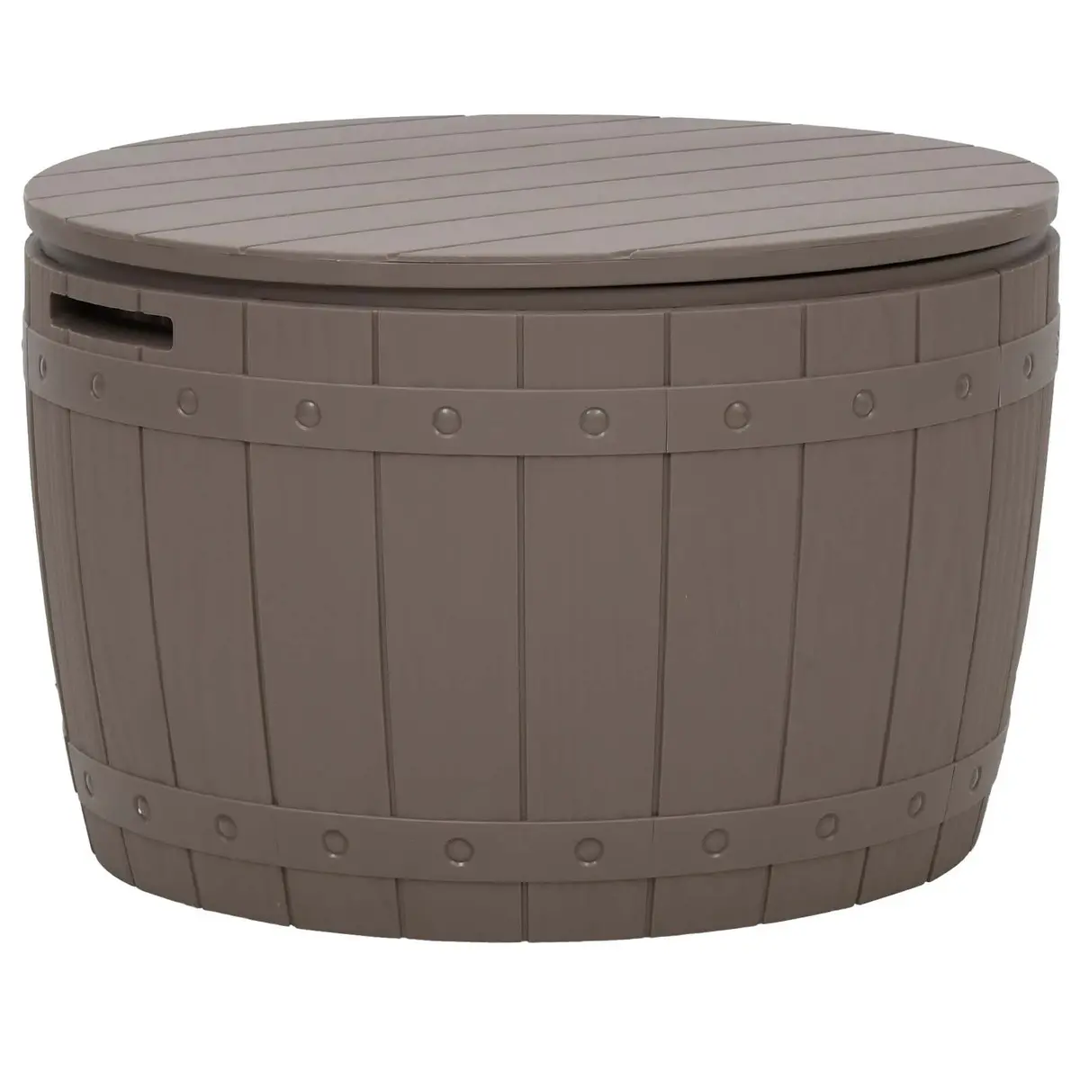 Garden Storage Box Brown 3-in-1 Outdoor Bench Seat Table Polypropylene Organiser