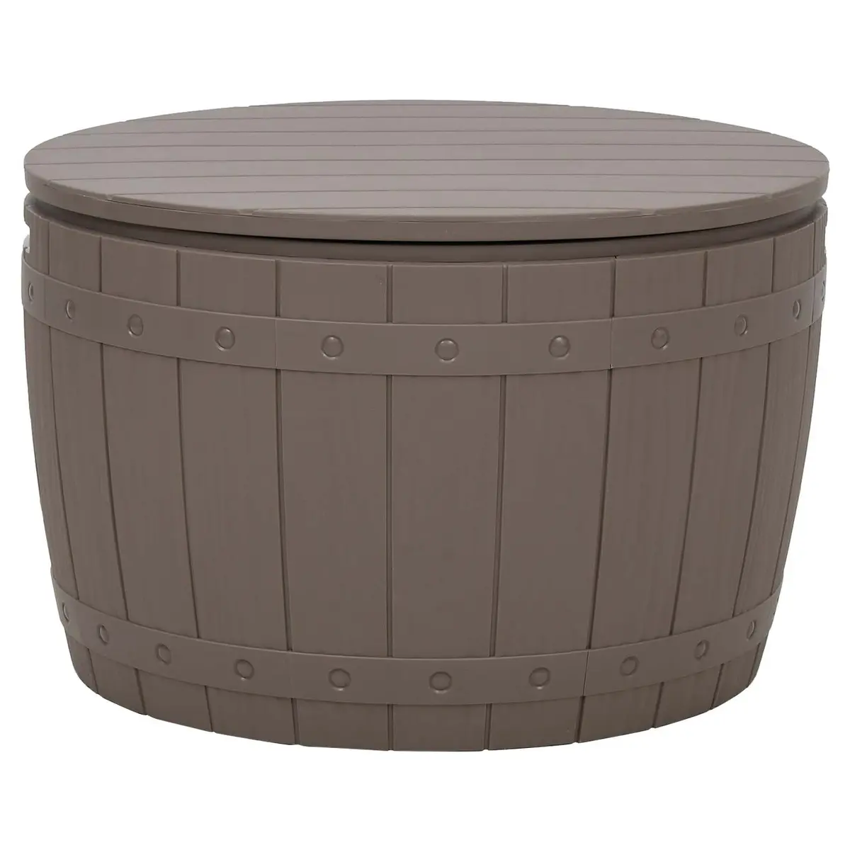 Garden Storage Box Brown 3-in-1 Outdoor Bench Seat Table Polypropylene Organiser