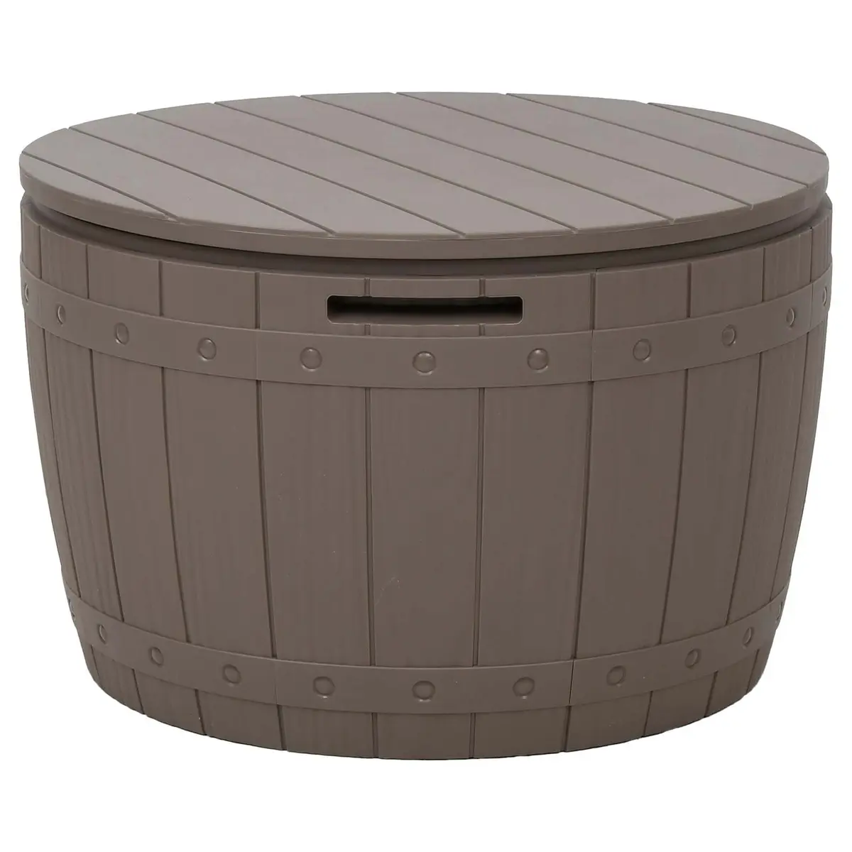 Garden Storage Box Brown 3-in-1 Outdoor Bench Seat Table Polypropylene Organiser
