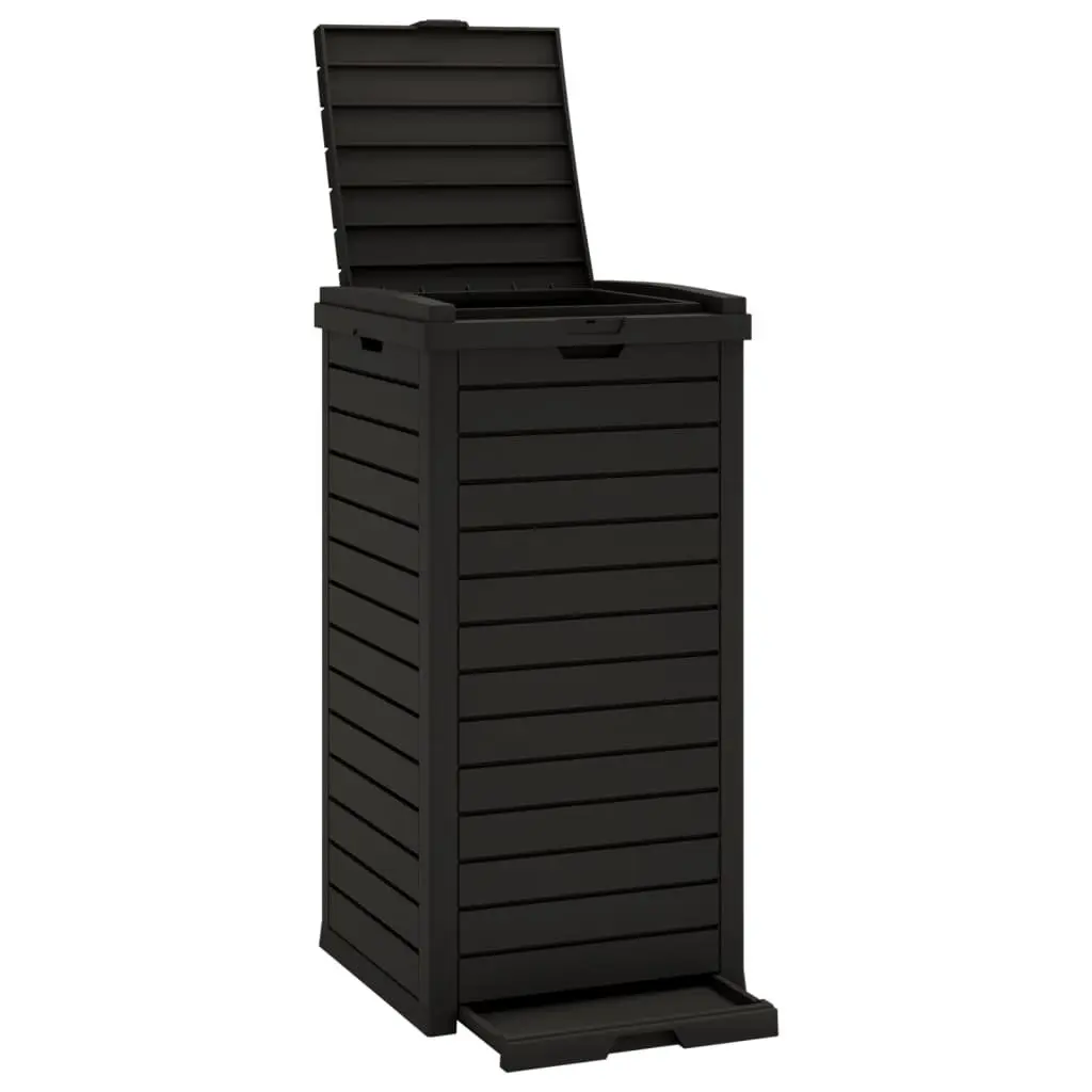 Outdoor Garbage Bin Black 41x41x86cm Double Lid 118L Capacity