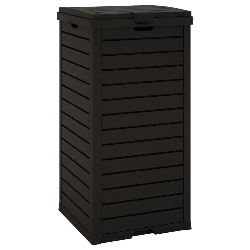 Outdoor Garbage Bin Black 41x41x86cm Double Lid 118L Capacity