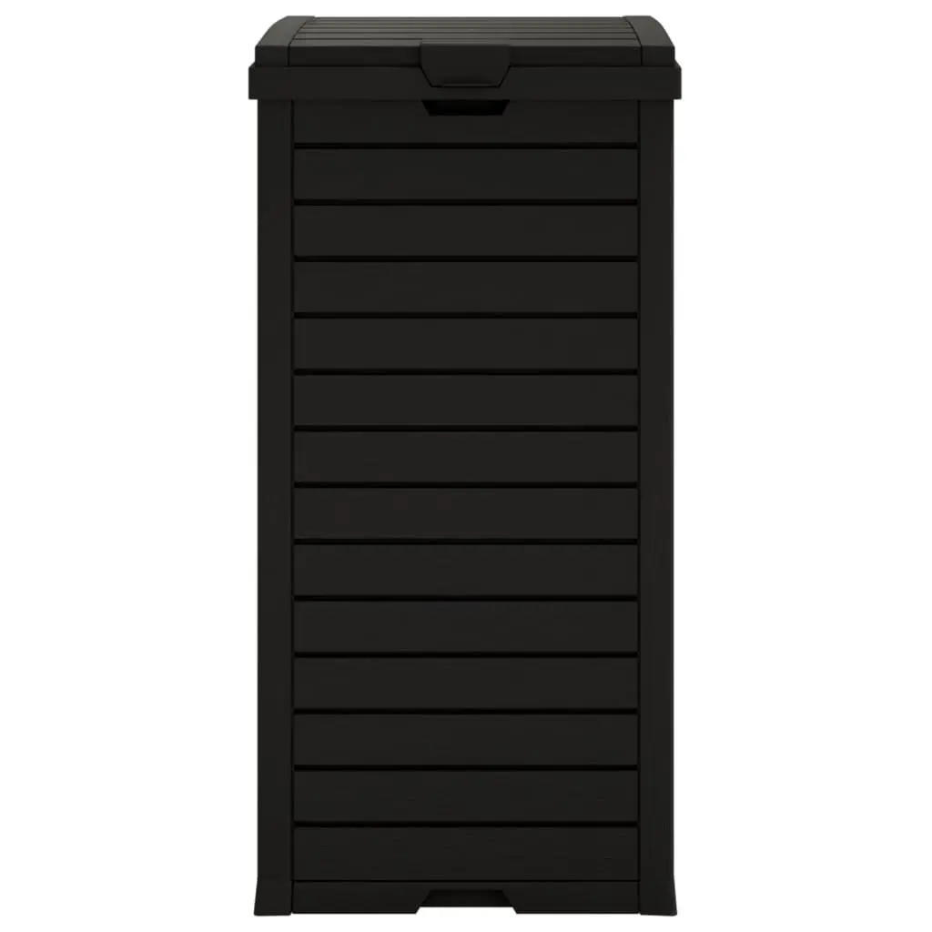 Outdoor Garbage Bin Black 41x41x86cm Double Lid 118L Capacity