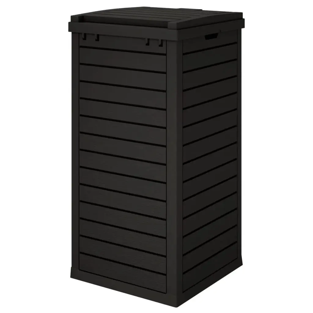 Outdoor Garbage Bin Black 41x41x86cm Double Lid 118L Capacity