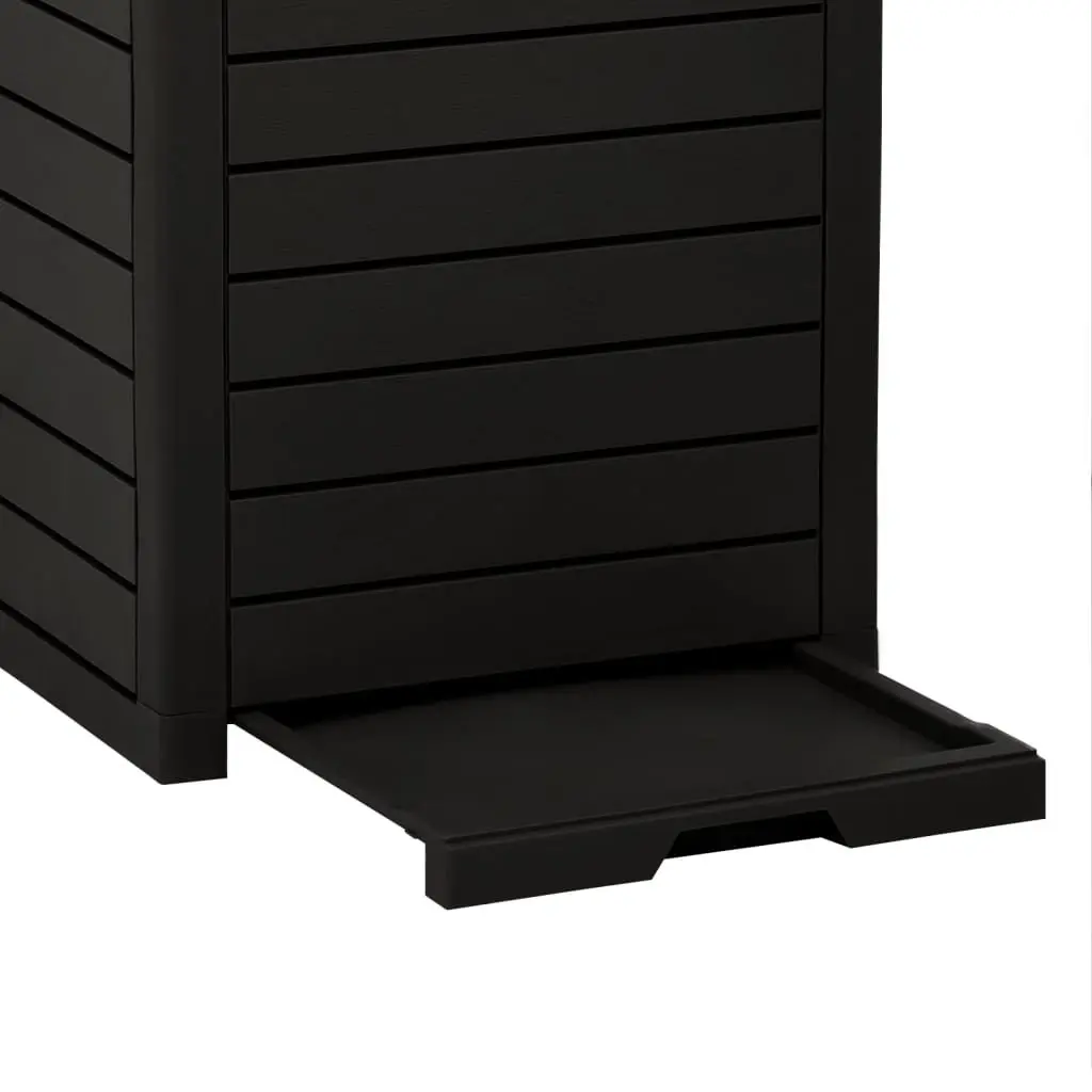 Outdoor Garbage Bin Black 41x41x86cm Double Lid 118L Capacity