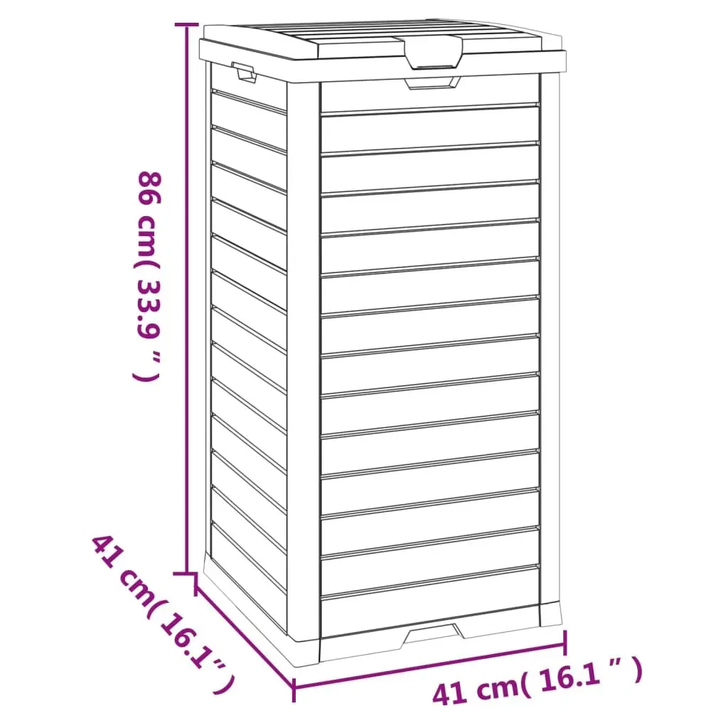 Outdoor Garbage Bin Black 41x41x86cm Double Lid 118L Capacity