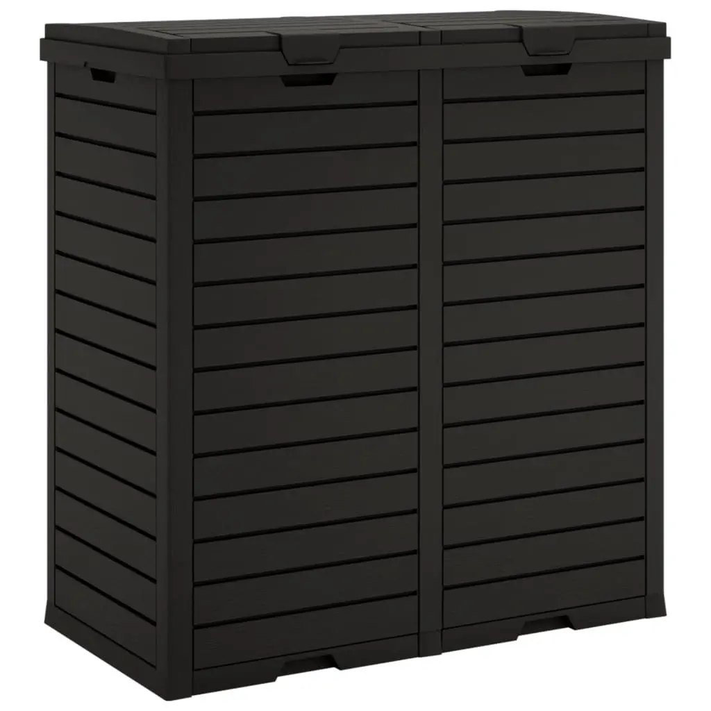 Outdoor Garbage Bin Black Large Capacity Double Lid 230L