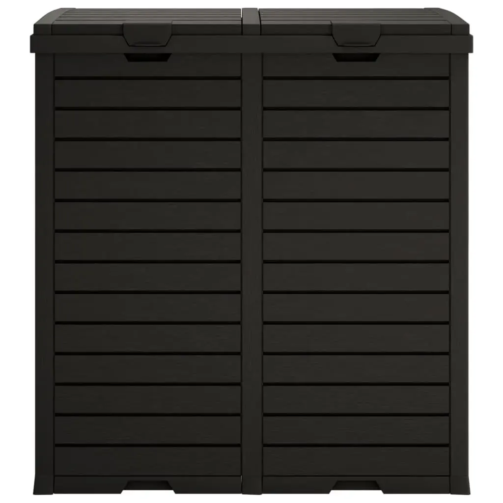 Outdoor Garbage Bin Black Large Capacity Double Lid 230L