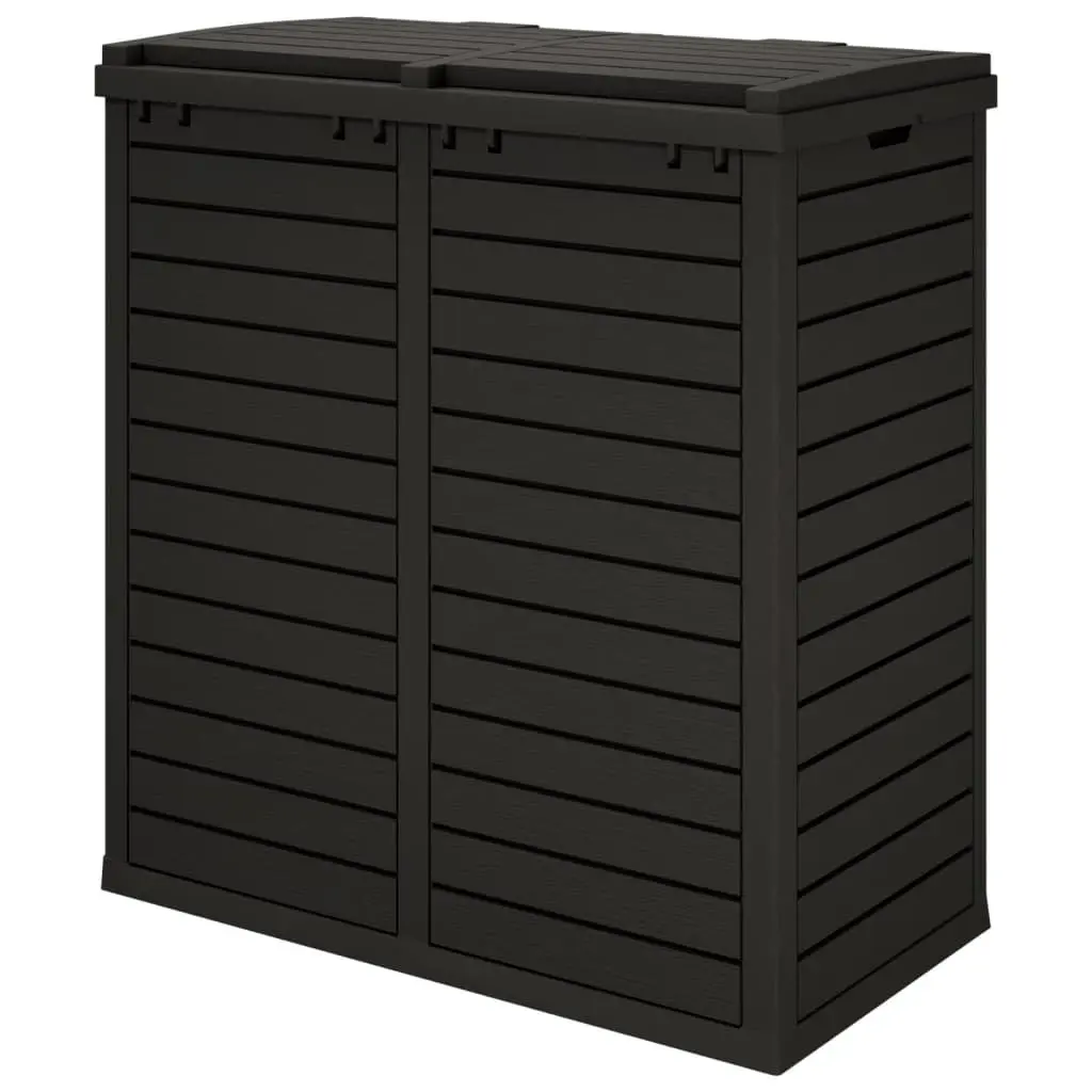 Outdoor Garbage Bin Black Large Capacity Double Lid 230L