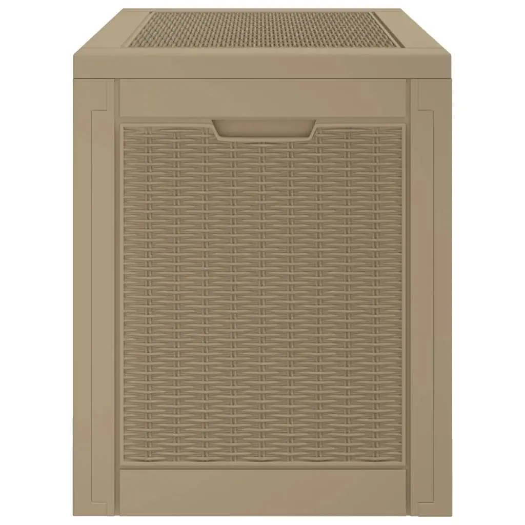 Garden Storage Box Brown 118L Polypropylene Lightweight Durable Weather Resistant Outdoor Organizer
