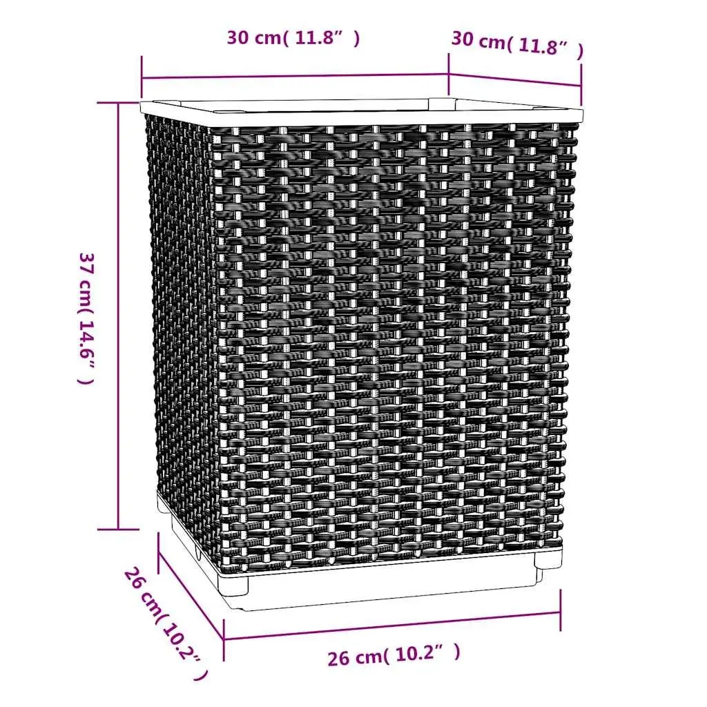 Set of 2 Outdoor Flower Pots Grey Durable Polypropylene 30x30x37cm Spacious Planters for Garden Balcony and Patio Decor