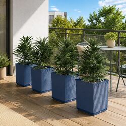 Compact and Stylish Grey Planters Set of 4
