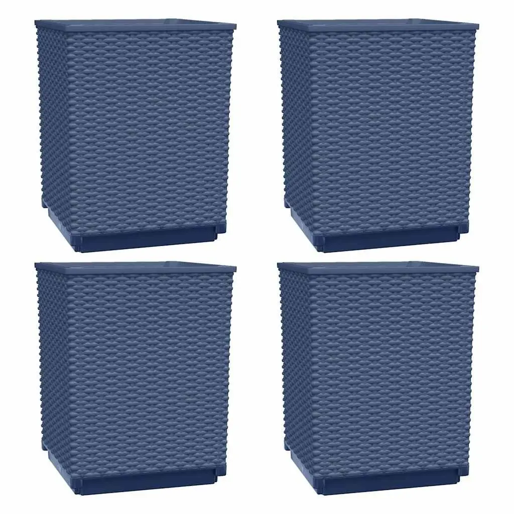 Planters Grey 30 x 30 x 37 cm Durable Outdoor Garden Flower Boxes 4 Piece Set