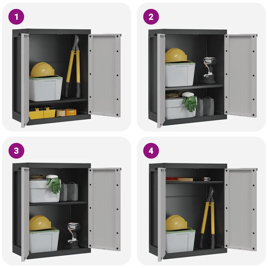 Outdoor Storage Cabinet Grey Black Weather-resistant Lockable Adjustable Shelves