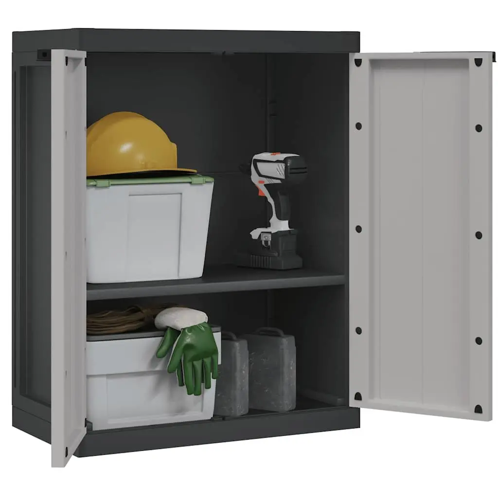 Outdoor Storage Cabinet Grey Black Weather-resistant Lockable Adjustable Shelves