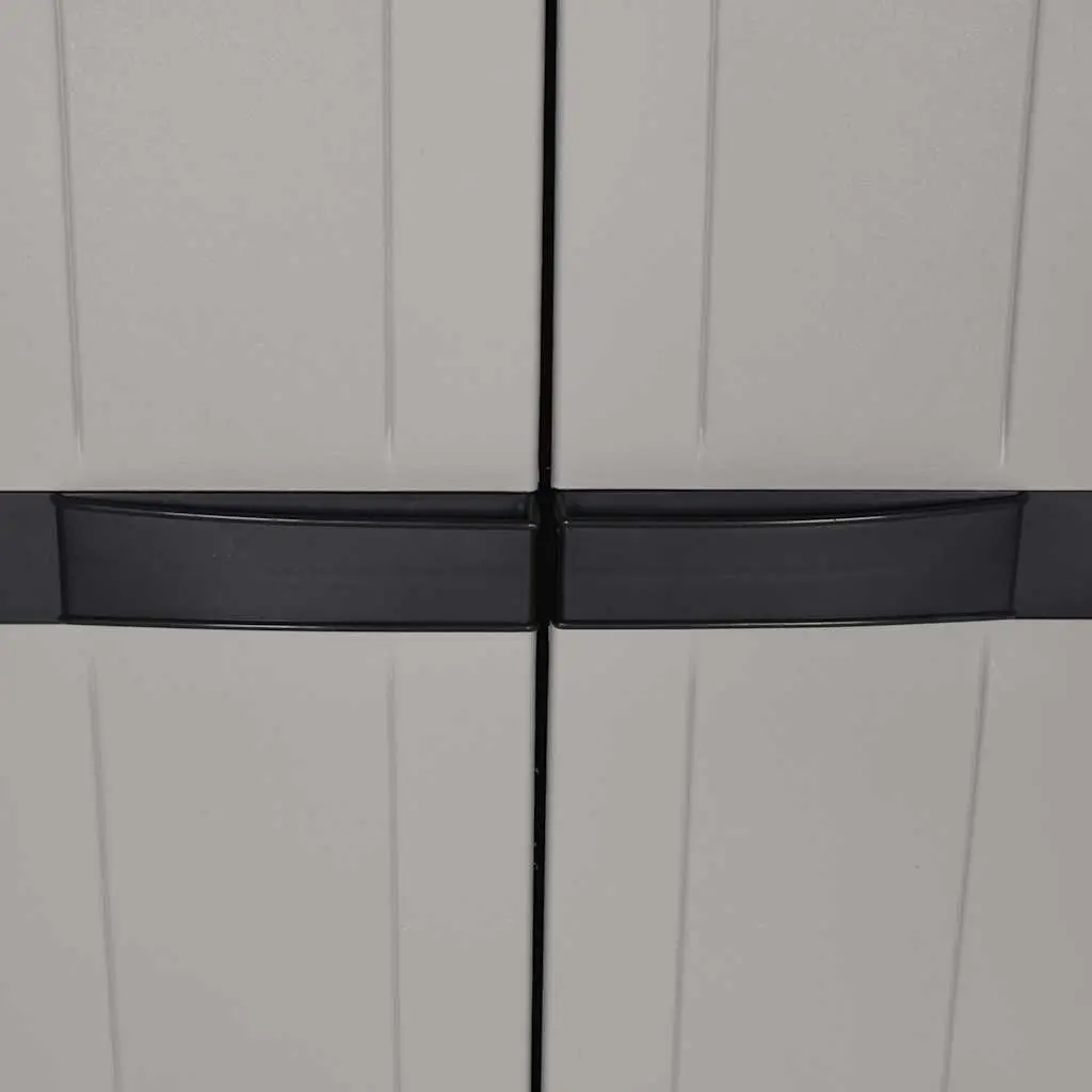 Outdoor Storage Cabinet Adjustable Shelves Lockable Grey Black 65x37x165cm Garden Cupboard