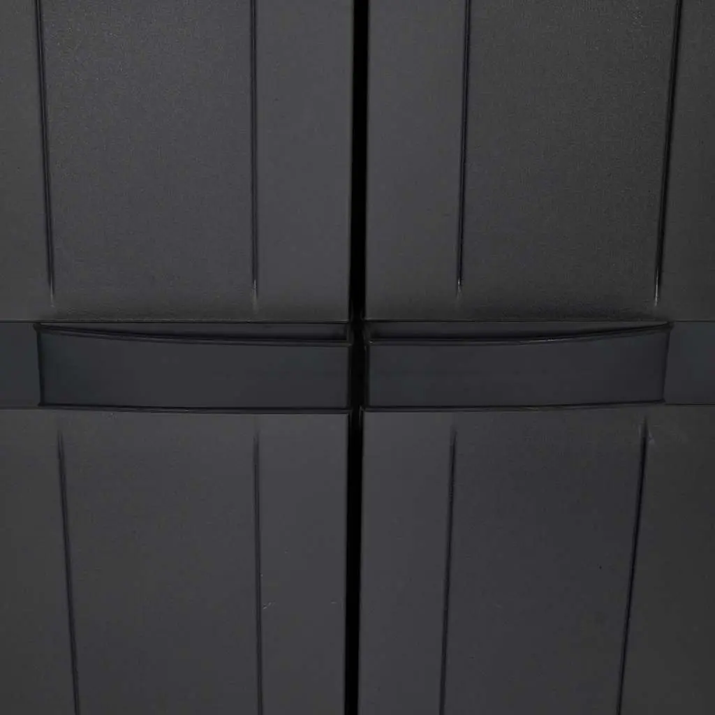 Outdoor Storage Cabinet Black 65x37x165 cm Lockable Adjustable Shelf