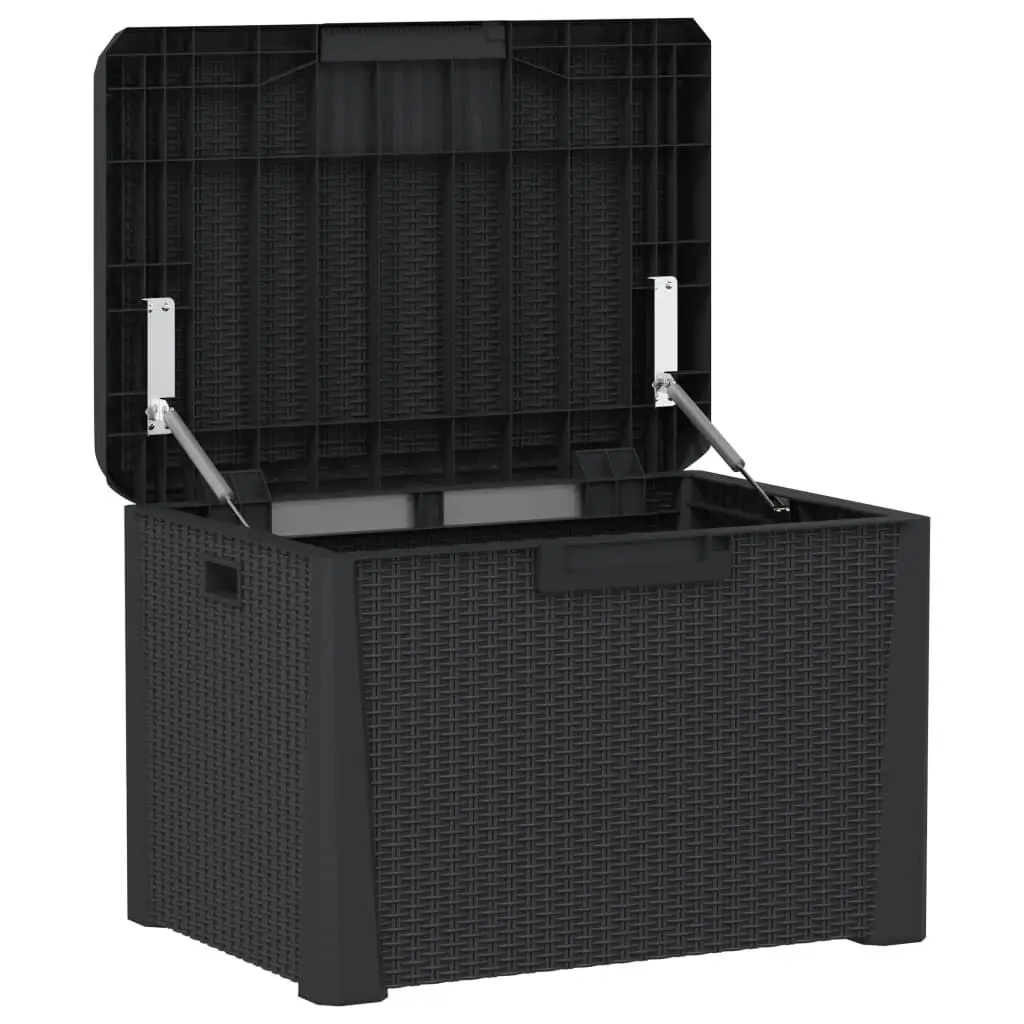 Garden Storage Box with Seat Cushion Anthracite 125L Outdoor Patio Deck Bench