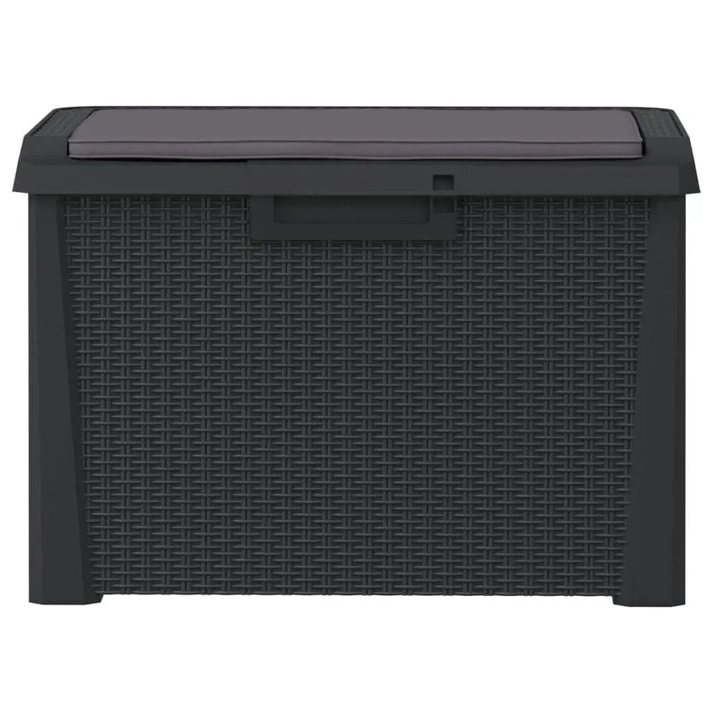 Garden Storage Box with Seat Cushion Anthracite 125L Outdoor Patio Deck Bench