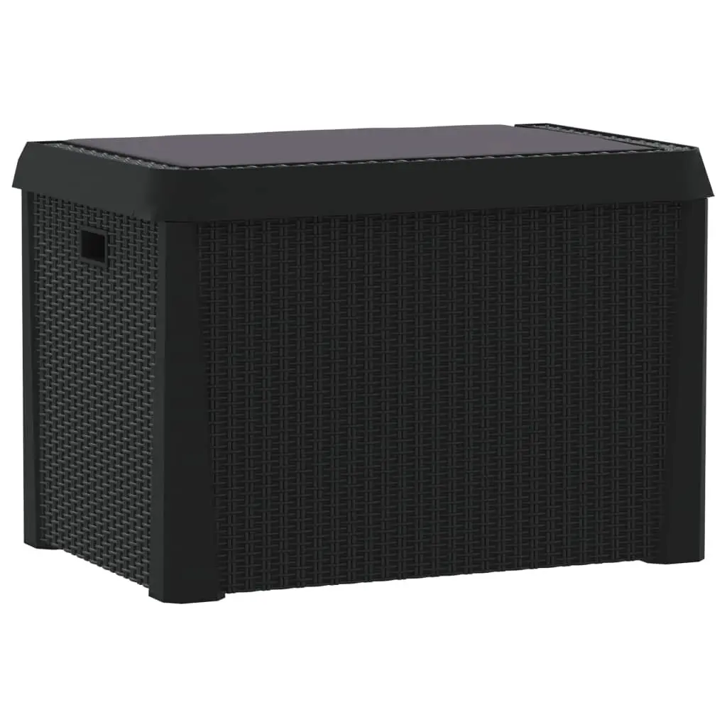 Garden Storage Box with Seat Cushion Anthracite 125L Outdoor Patio Deck Bench