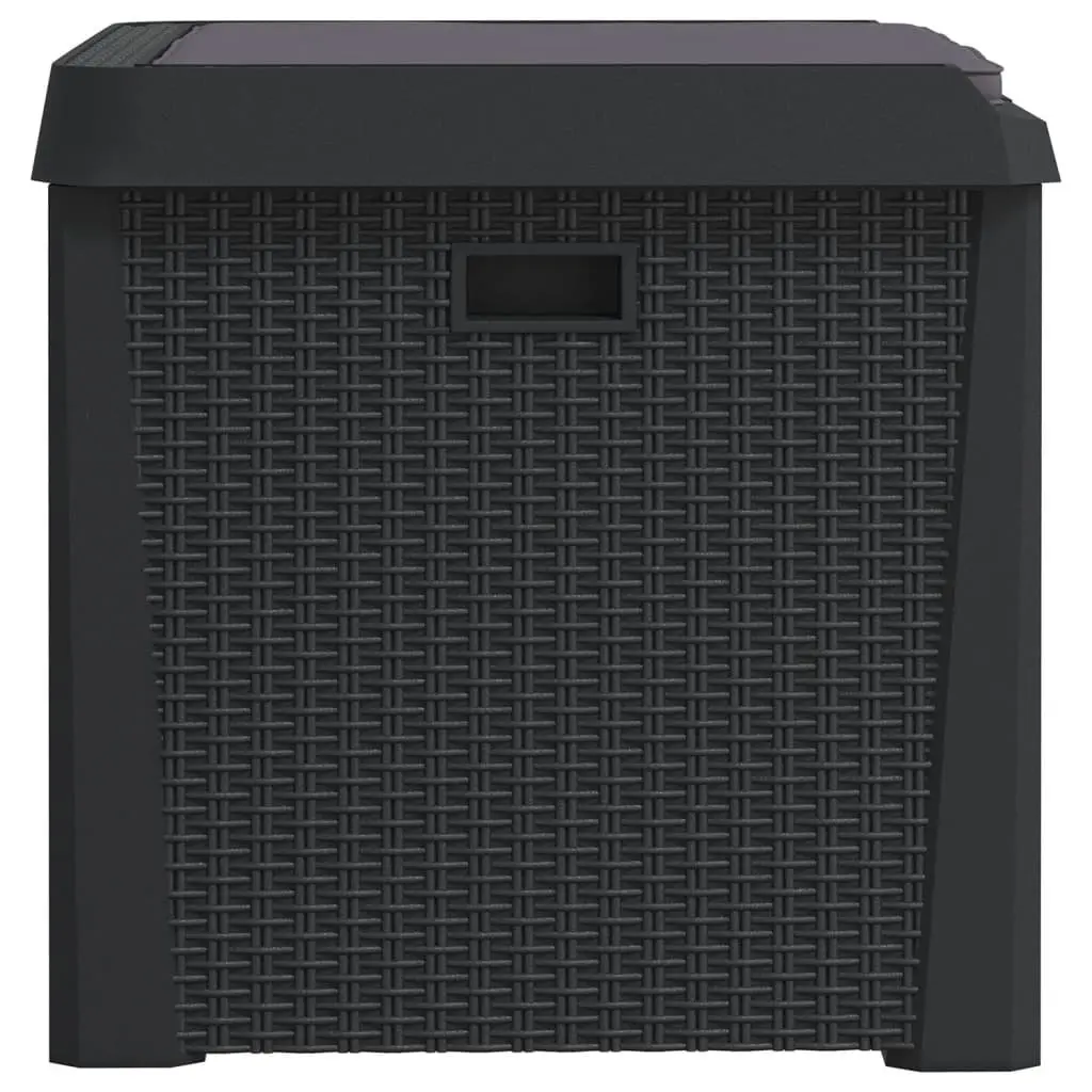 Garden Storage Box with Seat Cushion Anthracite 125L Outdoor Patio Deck Bench