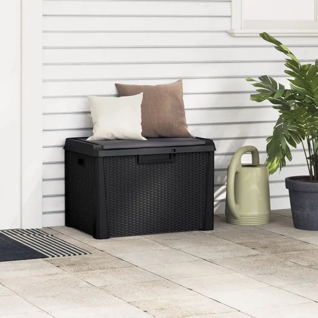 Garden Storage Box with Seat Cushion Anthracite 125L Outdoor Patio Deck Bench