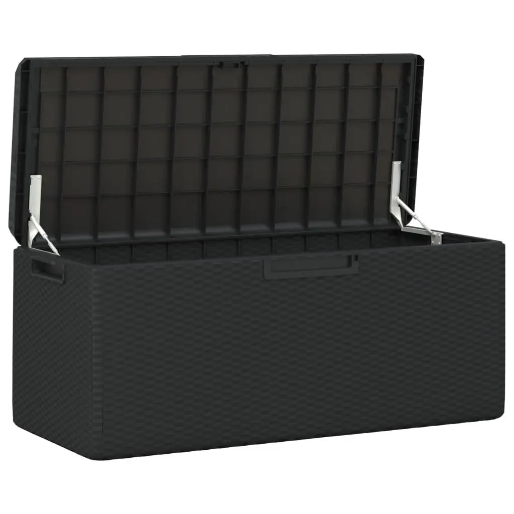 Garden Storage Box Anthracite 350L Weather Resistant with Seat Cushion