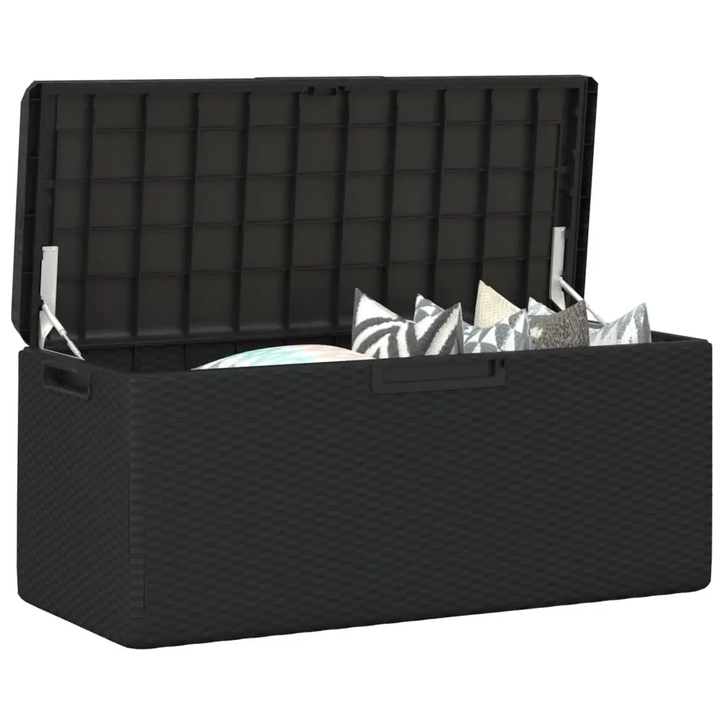Garden Storage Box Anthracite 350L Weather Resistant with Seat Cushion