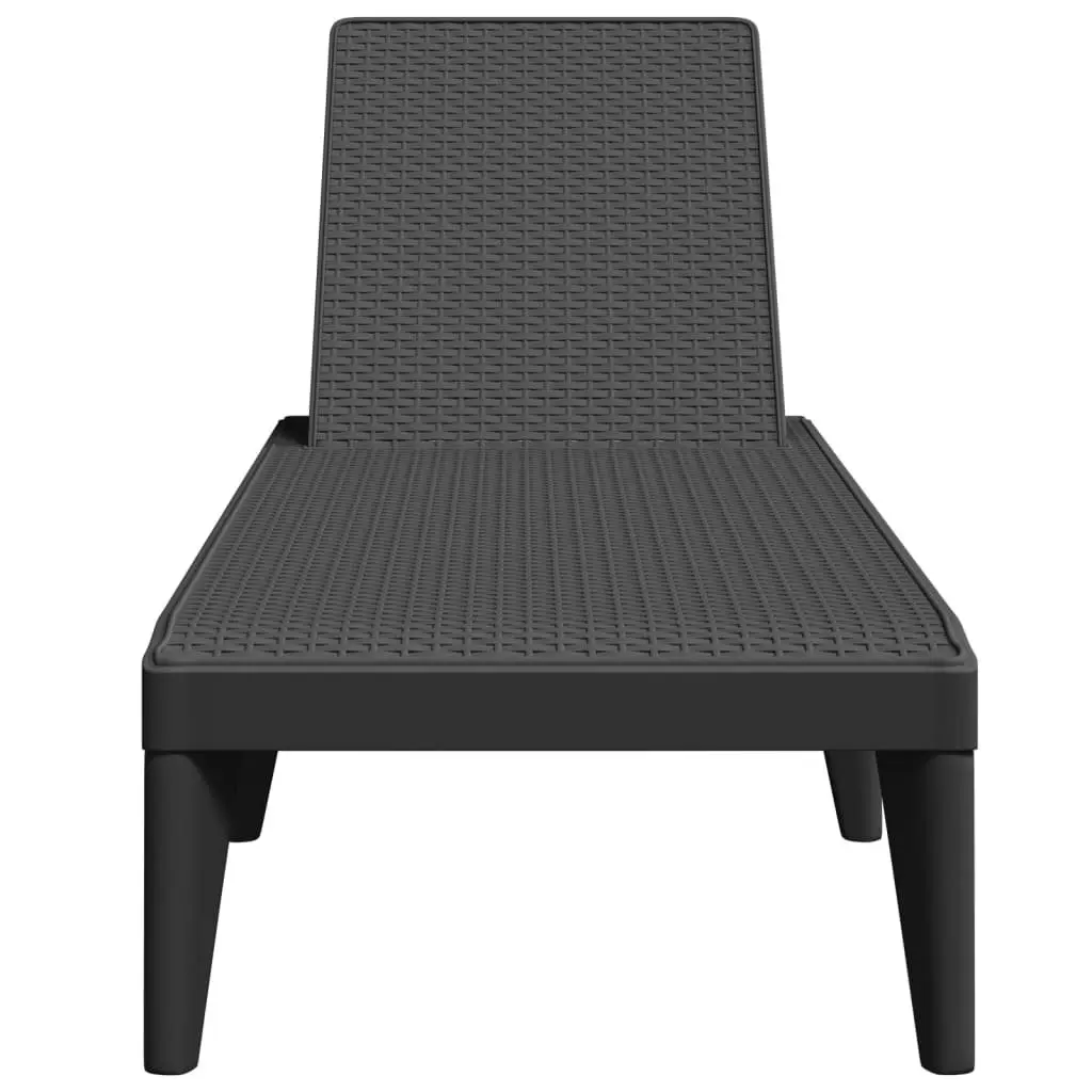 Sun Lounger Anthracite Adjustable Reclining Chair Lightweight Rattan Aesthetic