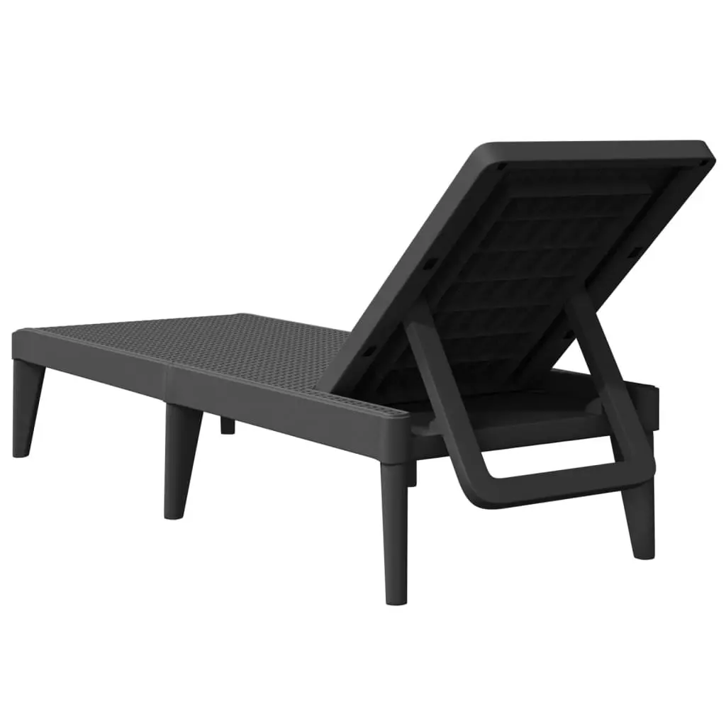 Sun Lounger Anthracite Adjustable Reclining Chair Lightweight Rattan Aesthetic
