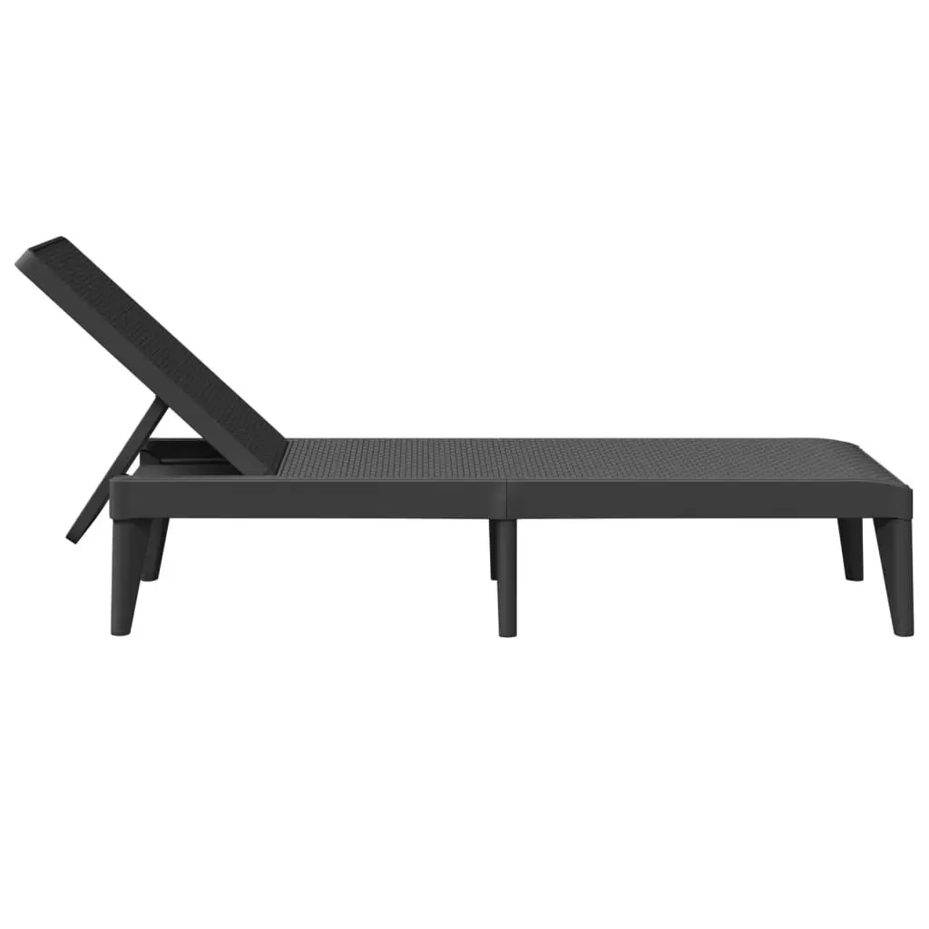 Sun Lounger Anthracite Adjustable Reclining Chair Lightweight Rattan Aesthetic