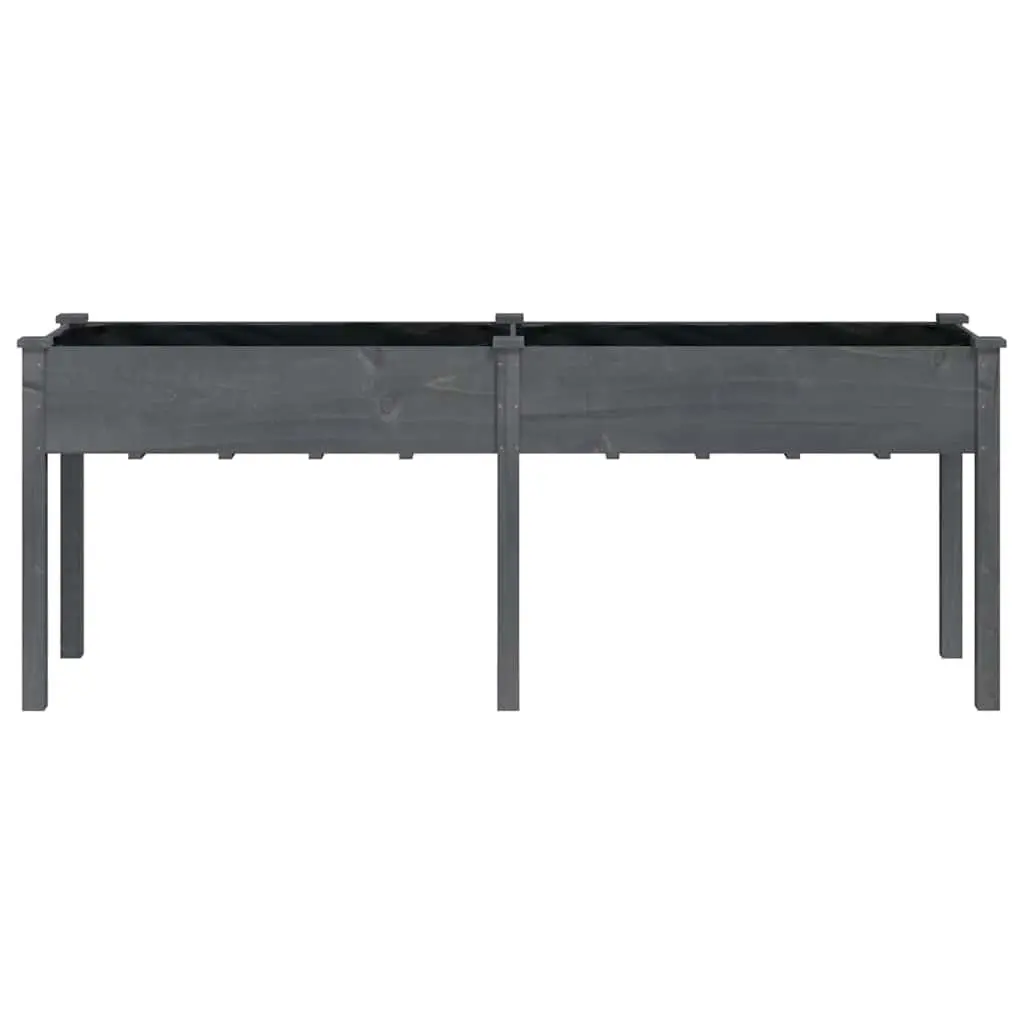 Wooden Planter Box Grey Large Solid Fir Wood with Liner for Garden Balcony Outdoor
