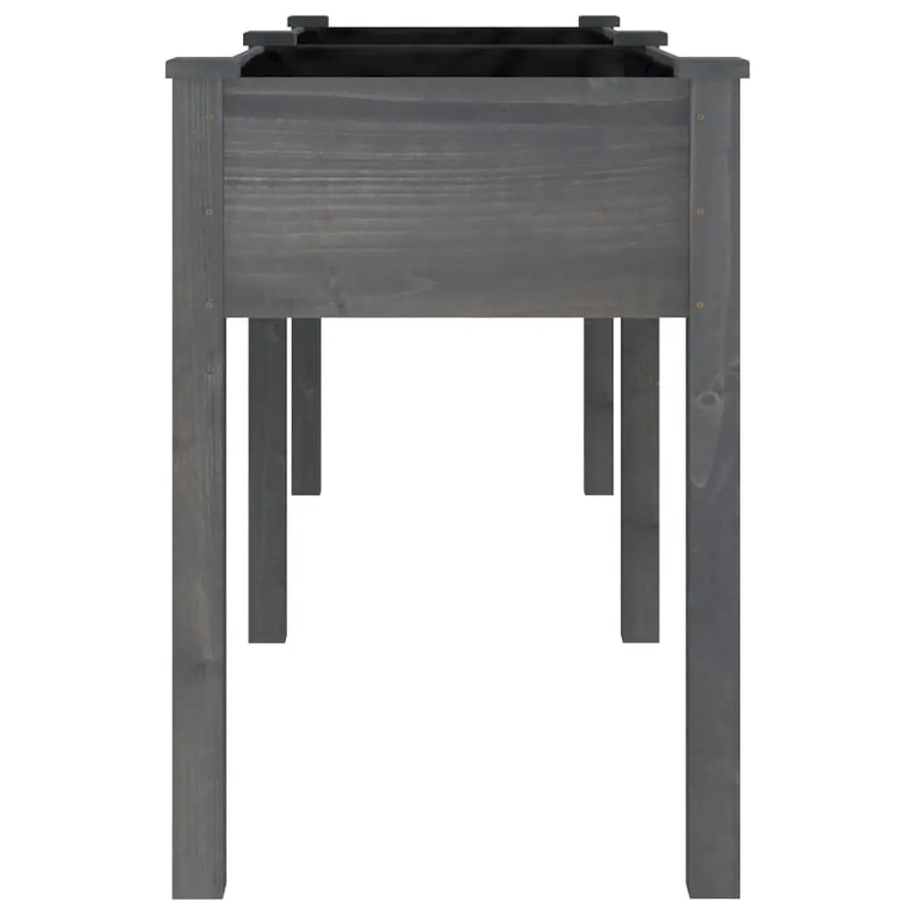 Wooden Planter Box Grey Large Solid Fir Wood with Liner for Garden Balcony Outdoor