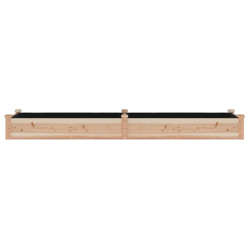 Solid Wood Garden Raised Bed Brown 240x60x25cm with Liner