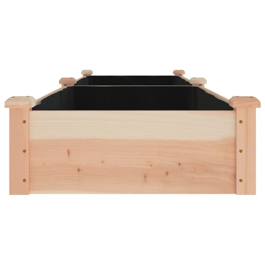 Solid Wood Garden Raised Bed Brown 240x60x25cm with Liner