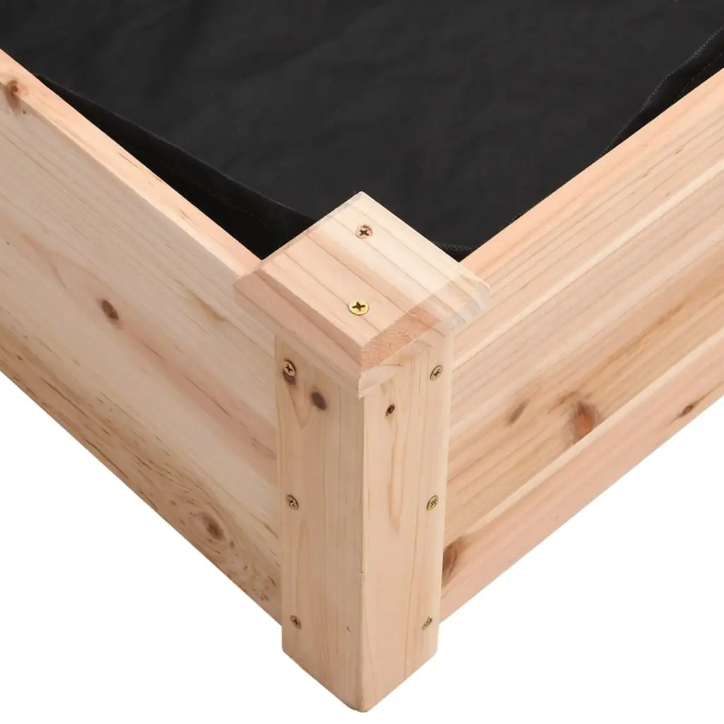 Solid Wood Garden Raised Bed Brown 240x60x25cm with Liner
